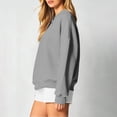 thumbnail image 4 of Vivianyo HD Women's Over Size Drop Shoulder Quarter Zip Fall Sweatshirt, Womens Stand Collar Ribbed Cuff and Hem Solid Winter Pullover Tops for Loungewear, Women's Gray, Sizes S-2XL, 4 of 5