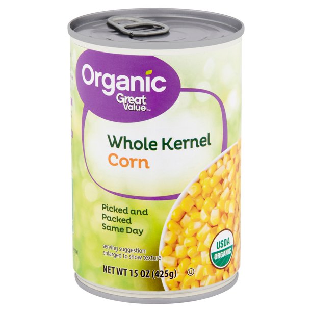 Great Value Organic Whole Kernel Corn, 15 oz