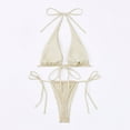 thumbnail image 4 of Hicidod Women's Bikini Swimsuits Sexy Halter Push Up Swimwear Triangle Beach Trendy Bathing Suit 2 Piece Tie String Thong, 4 of 8