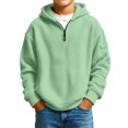 thumbnail image 3 of YOUYEDIAN Boys 1/4 Zip up Hoodie Casual Long Sleeve Waffle Hooded Sweatshirt, 3 of 4