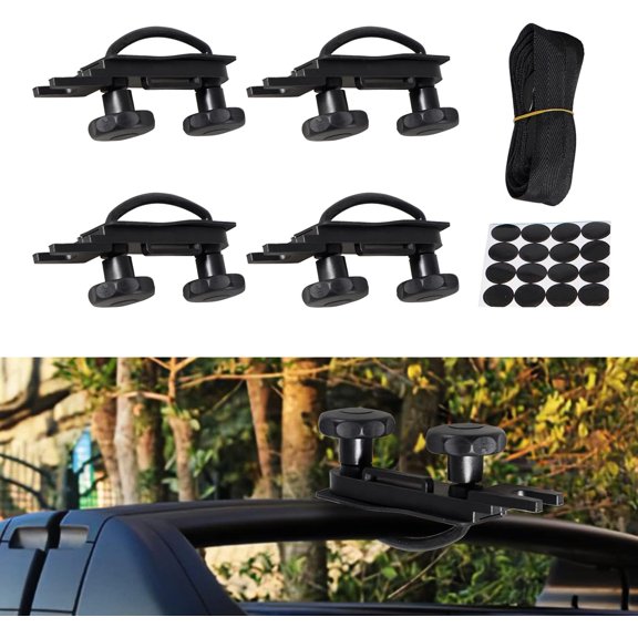 YIUIY 4 PCS Stainless Steel Universal Roof Box U-Bolt Clamps, Car Van Mounting Fitting Kit U Brackets Installation Accessory, Mounting Fitting Kit for Car, Black
