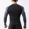 thumbnail image 4 of VSSSJ Men's Compression Shirts Muscle Fit Long Sleeve Athletic Workout Tops Casual Breathable Basic Gym Sports Undershirts Black S, 4 of 6