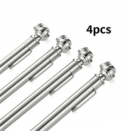 OFEFE 4-Pack Pencil Tire Pressure Gauge - 10-75 PSI, Professional Air Pressure Gauge for Car Tires, Heavy Duty Stainless Steel Tire Gauge with Deflator Valve, Pocket Clip (5" Screen)