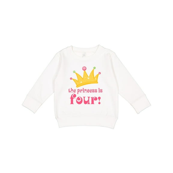 Inktastic 4th Birthday Princess is Four Toddler Sweatshirt