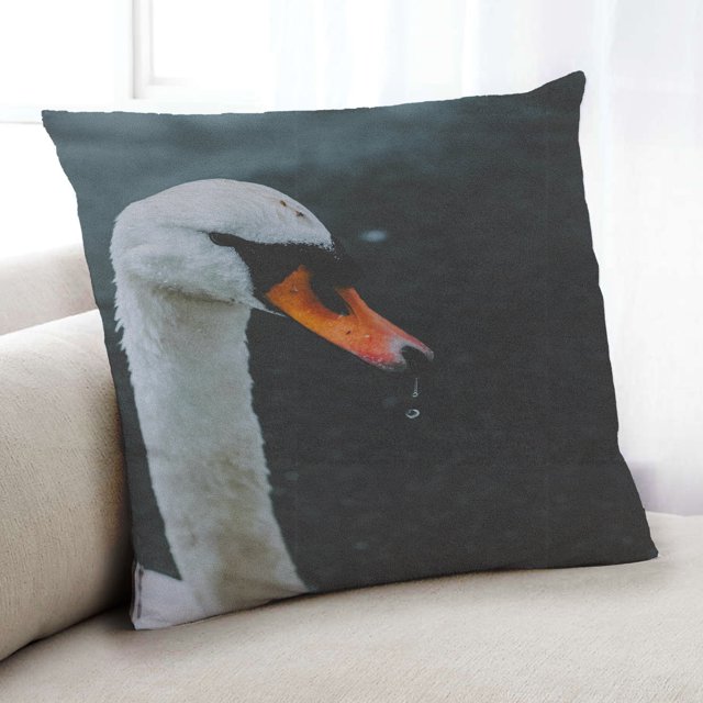 Ahgly Company Animals Swan Coussin Intérieur 18 Pouces par 18 Pouces
