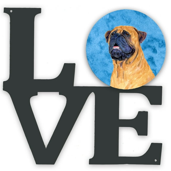 Blue Mastiff Metal Wall Artwork LOVE