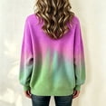 thumbnail image 5 of IUYRTFE Women's Ombre Waffle Knit Crewneck Sweatshirt Long Sleeve Relaxed Fit Casual Pullover Top, 5 of 5