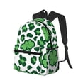 thumbnail image 2 of Daiia Leopard print St. Patrick's Day School Backpack for Men Women, Unisex Large Waterproof Bookbag Schoolbag Casual Daypack for High School/College/Teens/Travel/Work Black, 2 of 8