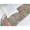 thumbnail image 3 of Floral Design Bed Runner, Melancholic Anime Vibes Blooming Flowers Pattern on Jumble Back, Decorative Accent Bedding Scarf for Hotels Homes & Guest Rooms, Twin, Coral Sea Green Mauve, by Ambesonne, 3 of 3