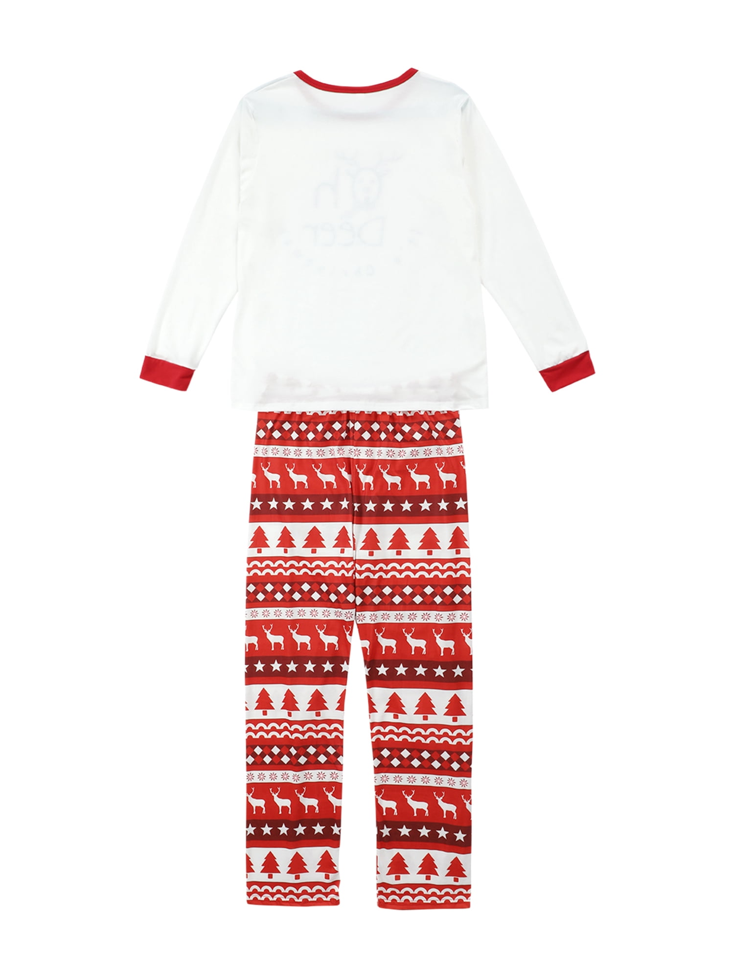 Christmas Pajamas Family Pajamas Letter Deer Print Tops+Trousers/Romper - Walmart.com