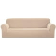 thumbnail image 2 of Sapphire Home 3pc SlipCover Set for Sofa Loveseat Couch, Form fit Stretch & Wrinkle Free, Furniture Protector Cover, Premium Fabric, Polyester Spandex, Slipcover Diamond 3pc, Beige/Ivory, 2 of 5