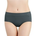 thumbnail image 2 of YWDJ Cotton Lightweight High Waist No Show Fashion Briefs Comfortable Cotton High Waist Underwear Sexy Panties Dark Gray L, 2 of 6