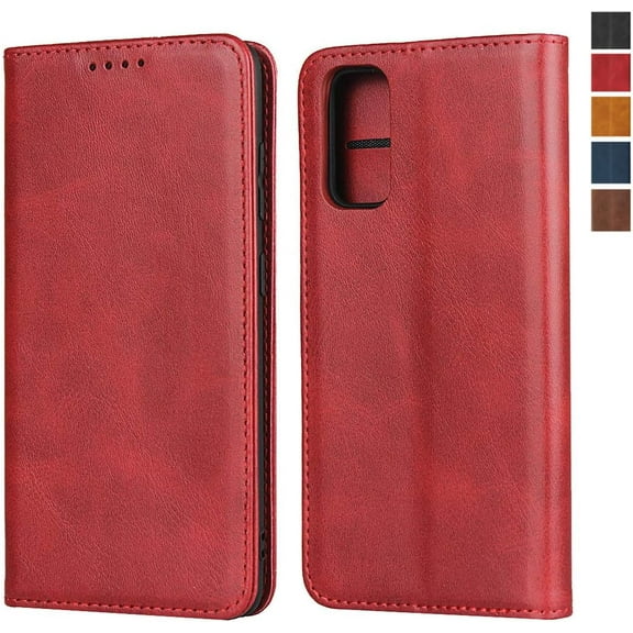 for Galaxy S20 Wallet Case,Premium PU Leather Flip Folio Case with Card Slot,Stand Holder and Magnetic Closure Protective Case for Samsung Galaxy S20/Galaxy S20 5G,6.2" Red