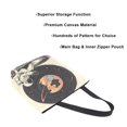 thumbnail image 3 of FORMRS Womens Canvas Tote Bag with Zipper Inner Pocket Shoulder Handbag, Space Record, 3 of 7