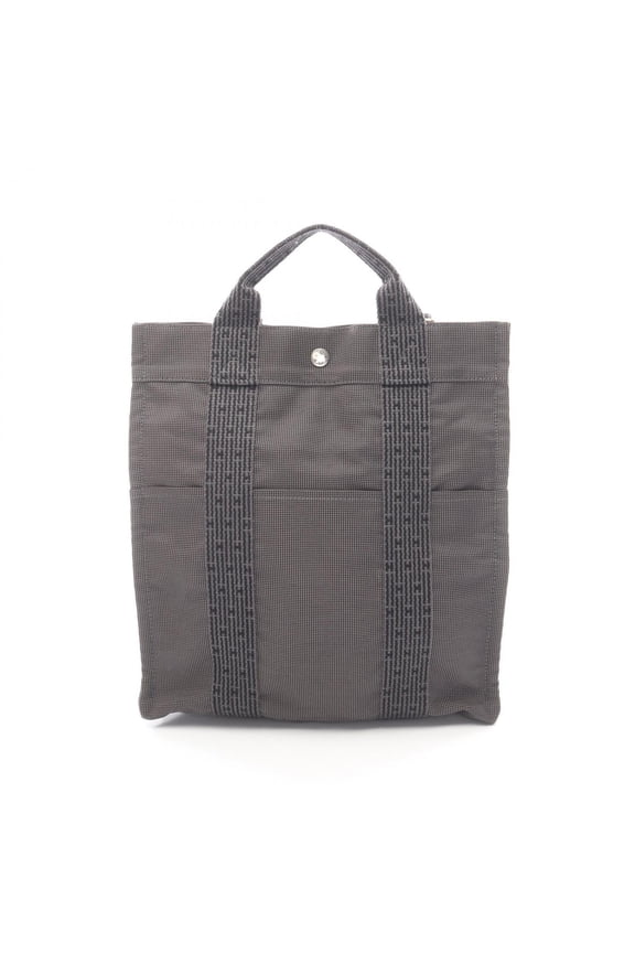 Pre-Owned Hermes Herline Ad MM Backpack/Handbag, Nylon Canvas, Women's, Gray