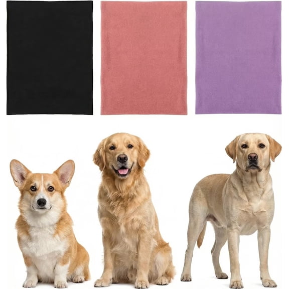 FanciHommie 3-Pack Pet Snood for Dogs and Cats Dog Earmuffs and Ear Covers for Noise Protection Ears Warmer for Neck and Ear Comfort Pet Anxiety Relief, Pink/Purple/Black