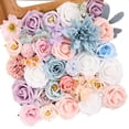 thumbnail image 1 of Caja combinada de flores artificiales Luckinds, azul empolvado, rosas, para mesas de bricolaje, centros de mesa, baby shower, despedida de soltera, ramo de boda, decoración de fiesta, 1 of 7