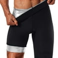 thumbnail image 2 of Sauna Shorts for Men Thermo Capris Tights Compression Hight Waist Pants Gym Athletic Workout Shapewear Silver, Size L, 2 of 5