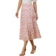 thumbnail image 4 of Falda Floral de Mujer INSPIRE CHIC con Cintura Alta Elástica, Largo hasta el Tobillo, Falda A-Line 2XL Rosa, 4 of 6