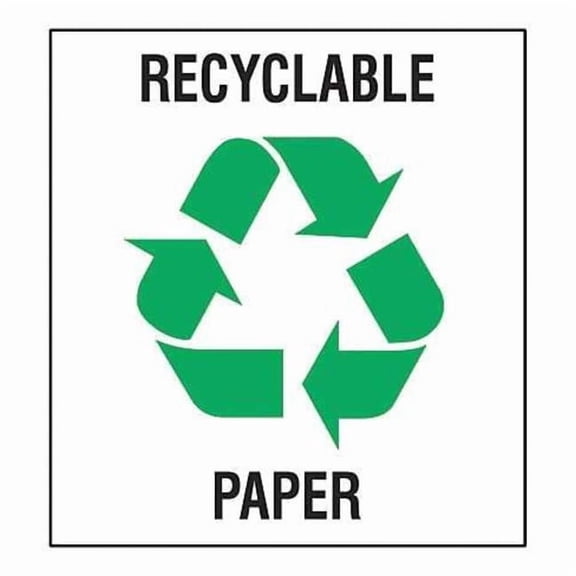 Brady Recycle Label,10 in x 10 in,Vinyl,PK5 20636LFLS