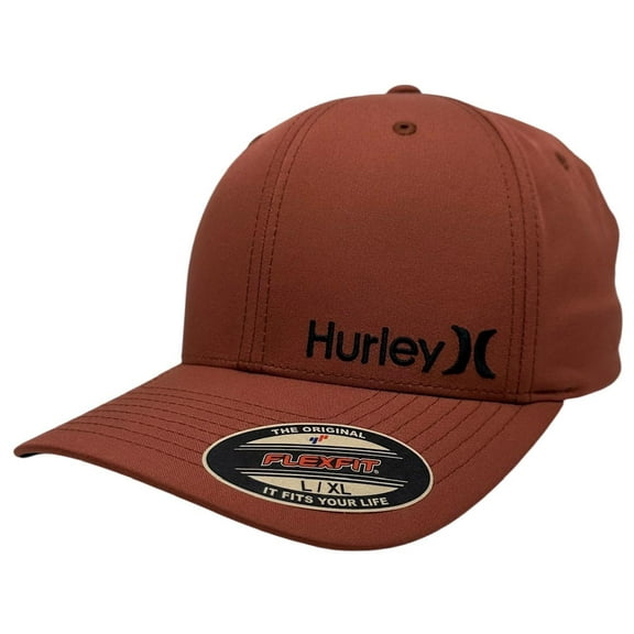 Hurley Men's Hat Corp Textures Stretch Flex Fit Cap (Large/X-Large, Clay Red)