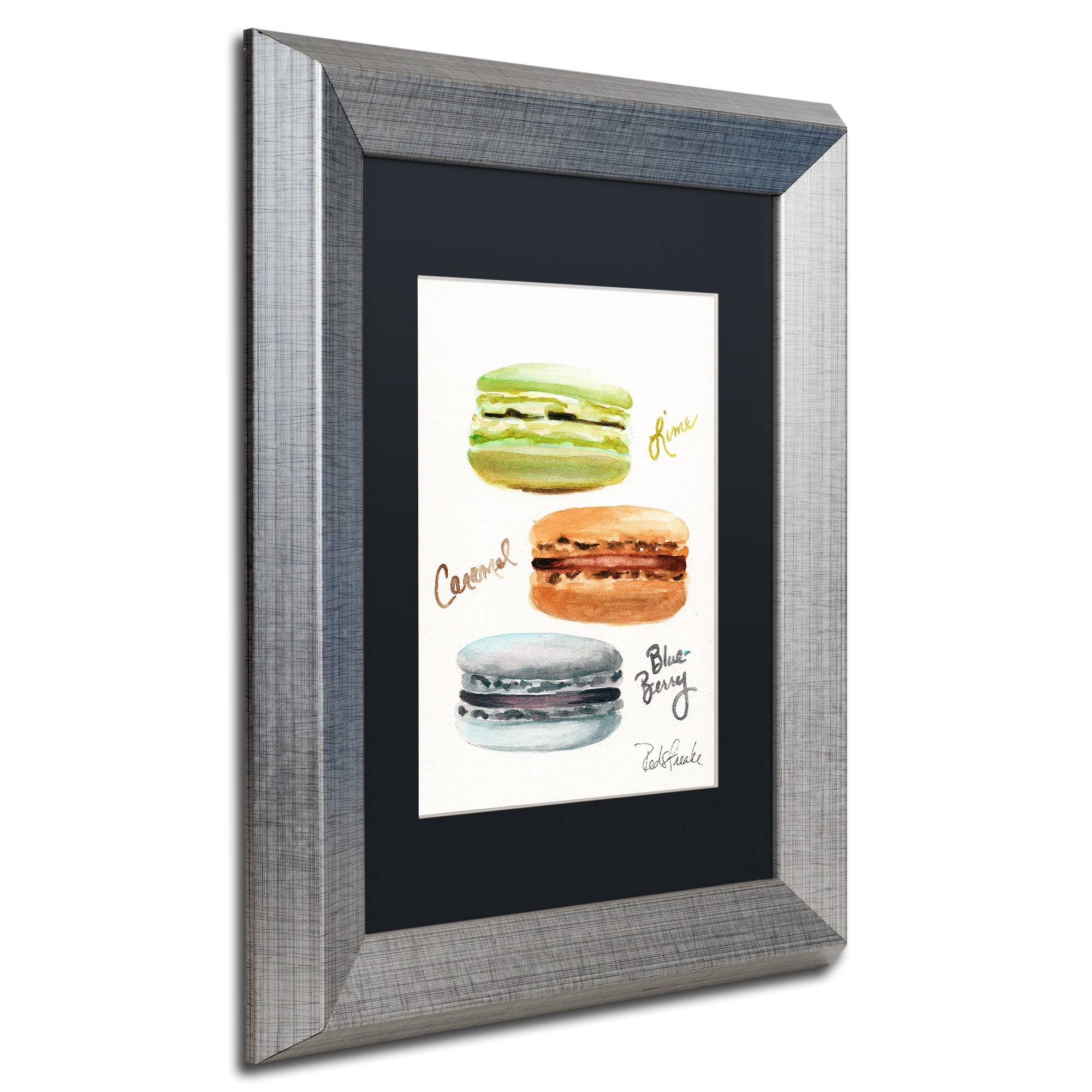 Trademark Fine Art "3 Macarons with Words" Canvas Art by Jennifer Redstreake Black Matte, Silver Frame - image 3 of 3