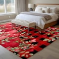 thumbnail image 4 of Love Heart Valentines Day Area Rugs 5'x8', Washable Small Throw Rugs for Classroom Bedroom, Botanical Eucalyptus Red Plaid Indoor Outdoor Rug Non-Slip Low Pile Carpet Runner Reversible Floor Mats, 4 of 8