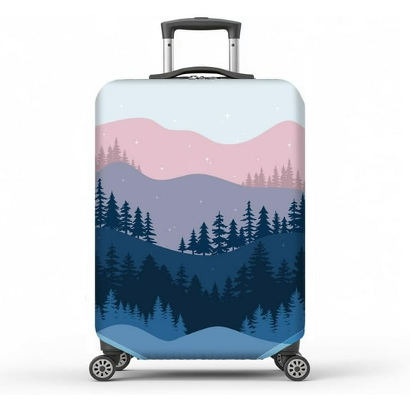 Travel Luggage Cover Suitcase Protector Fits 18-21 Inch Washable Elastic Suitcase Covers Forest Pattern Lugagge Covers for Suitcase Small colorful
