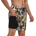 thumbnail image 2 of Balery Cute Dog Mens Swim Trunks Swim Shorts for Men Quick Dry Inseam Beach Shorts with Compression Liner Pocket-Small, 2 of 9