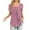 Pink, variant on VERUGU Women's Casual Short Sleeve Tunic Top Pleated Square Neck Flowing Hem Shirts Summer Trendy Floral Print Loose Comfy Blouse for Leggings Blue 5XL