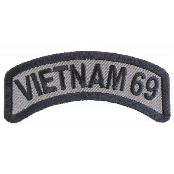 Patch, Small Embroidered Rocker (Iron-On or Sew-On), Vietnam 1969 Tour Patch Military Service, 3.5" x 1.5" Arch