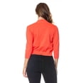 thumbnail image 3 of Women 3/4 Sleeve Solid Open Bolero Cropped Cardigan, 3 of 4