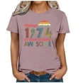 thumbnail image 4 of Kayannuo Womens Tops Shirts for Women Valentine's Day 1974 Vintage Shirt For Women 50th Birthday Gifts 1974 Birthday Gifts Idea Retro Short Sleevel T Shirts Party Tops Funny Tees, 4 of 4