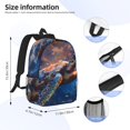 thumbnail image 5 of Rateoe Night Sky Turtle Pattern Student Backpack Water-resistant Backpack 15-inch Laptop Backpack Lightweight Adjustable School Backpack, 5 of 6