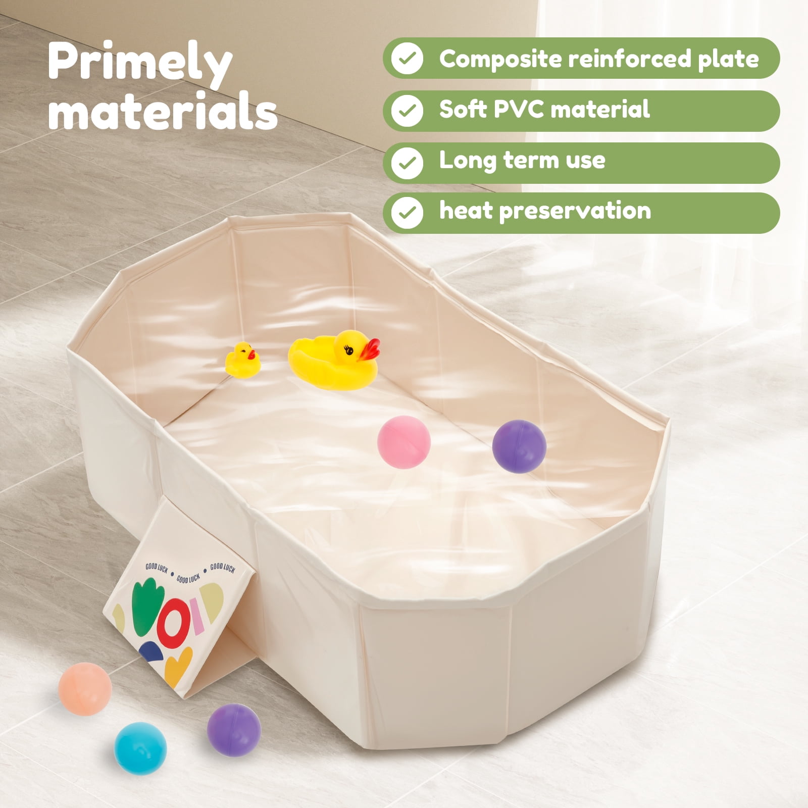 LINFANG PVC Foldable Baby Bath for Kid Pet Space Saving Toddler Infant Bathtub Sturdy Baby Tub for Newborn Home Laundry Use