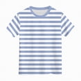 thumbnail image 4 of NIEWTR T-Shirts Classiques à Rayures à Manches Courtes pour Filles T-Shirts d'Été pour Enfants Col Ras du Cou Tendance T-Shirts pour Enfants 5-14 Ans (Bleu Clair, 2-3 Ans), 4 of 4