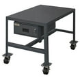 thumbnail image 2 of Durham MTDM243636-2K195 No. 95 Mobile Medium Duty Machine Tables with Drawer & 1 Top Shelf, Gray - 24 x 36 x 36 in., 2 of 3
