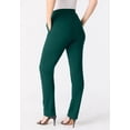 thumbnail image 2 of Roaman's Women's Plus Size Ponte Straight Leg Pant With Pockets And Pull On Elastic Waist, 2 of 2