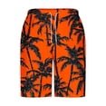 thumbnail image 3 of Ceisia Men's Elastic Waist Drawstring Loose Fit Beach Shorts with Pockets All-over Print Quick Dry Casual Summer Pants Orange Gifts for Father 3X, 3 of 5