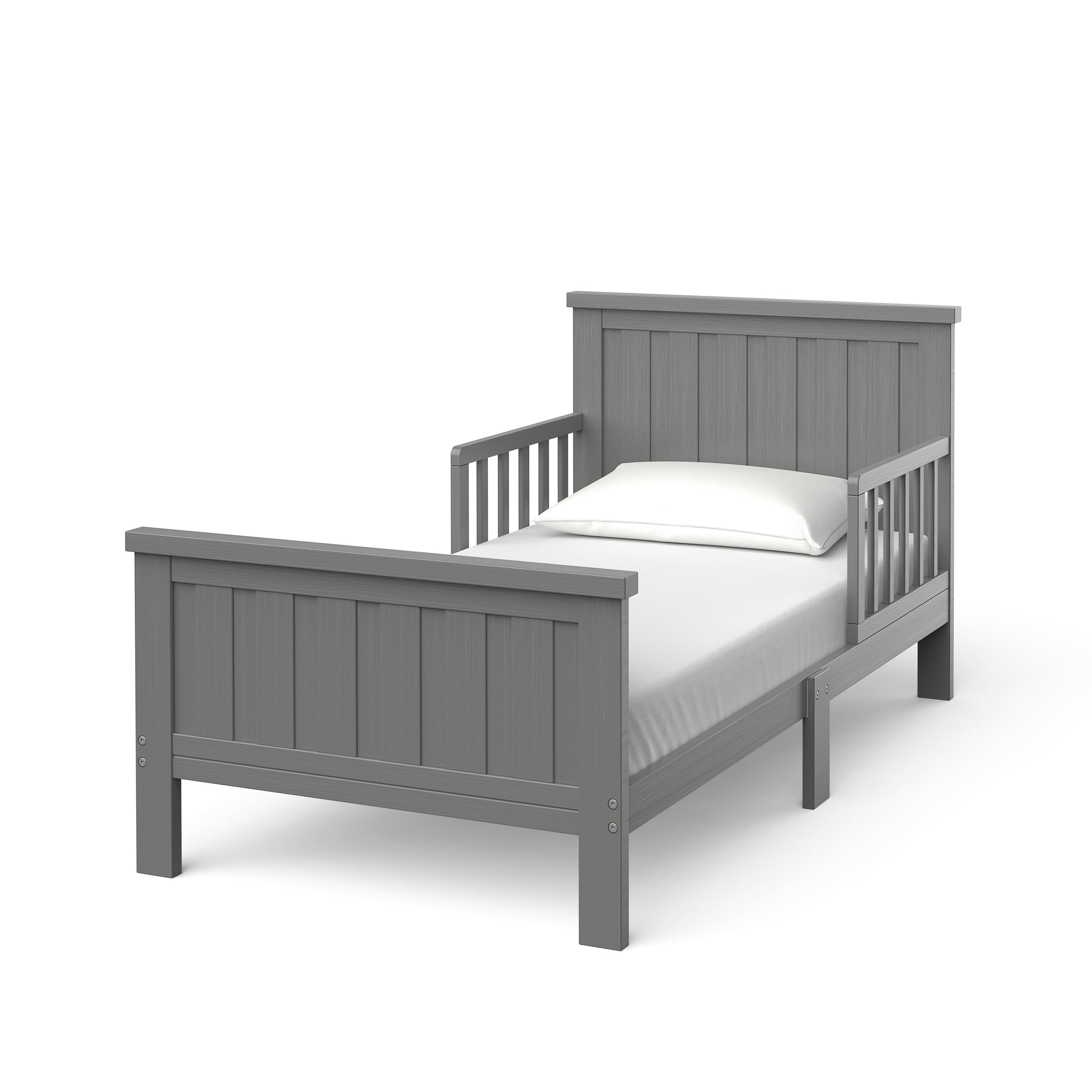 Child Craft Calder Toddler Bed with Guard Rails, Brushed Pebble