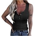 thumbnail image 2 of Babysbule Womens Tank Tops Clearance Women Casual Tanks Sleeveless Buttons Slimming Solid Pullover Vest Blouse Tops, 2 of 5