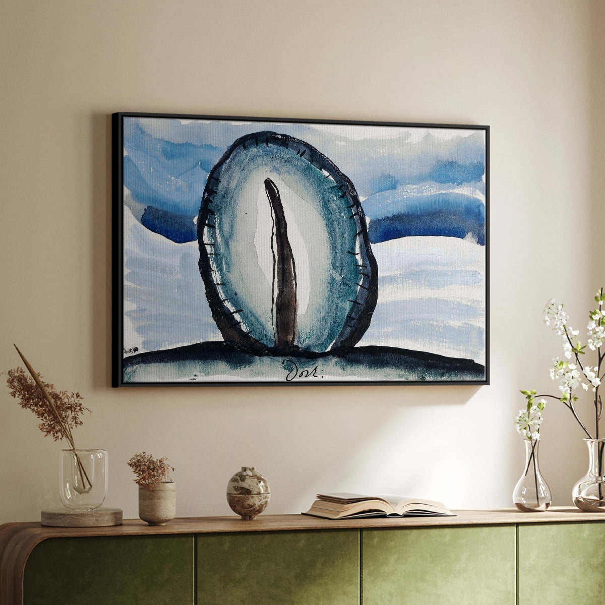 Vintage Landscape-CCXCVIII By Wexford Home Framed in Black Wood Gallery Wrapped Canvas 25 in. x 37 in.