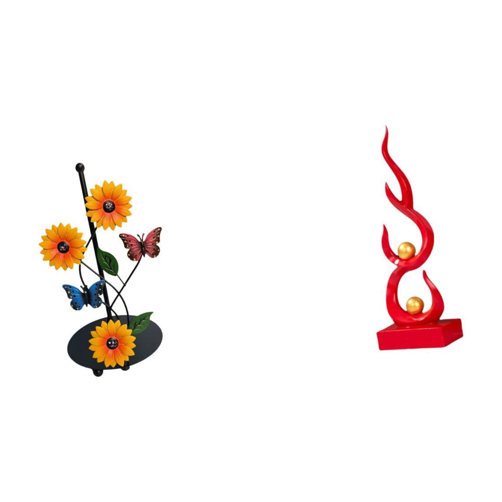 Fiocias Abstract Fire Sculpture Toilet Paper Holder Paper Towel Holder Countertop Kitchen Roll Holders Standing Paper Towel Iron Resin Functional Decor Suitab