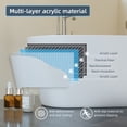 thumbnail image 6 of Garvee 67 Inch Acrylic Soaking Bathtub, Modern Stand Alone Tub for Adults with Sloped Backrest, Chrome Drain & Overflow, cUPC Certified, Easy Installation, White Oval Bath, 6 of 10