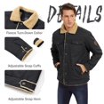 thumbnail image 2 of Men's Winter Thick Cotton Jacket Sherpa Lined Warm Trucker Casual Cargo Coat with Multi Pocket Black L, 2 of 6