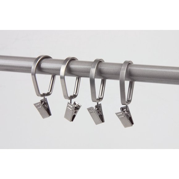 A&F Rod Decor - 10 Deluxe Pivot Clip Rings for 1 inch Rod - Satin Nickel