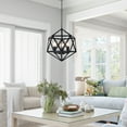 thumbnail image 5 of 3-Light Black Diamond Cut Iron Chandelier with 31.5" Chain | E26 Base | 20"W x43"H Mounted Size for Dining Room Industrial Ceiling Lighting, 5 of 10