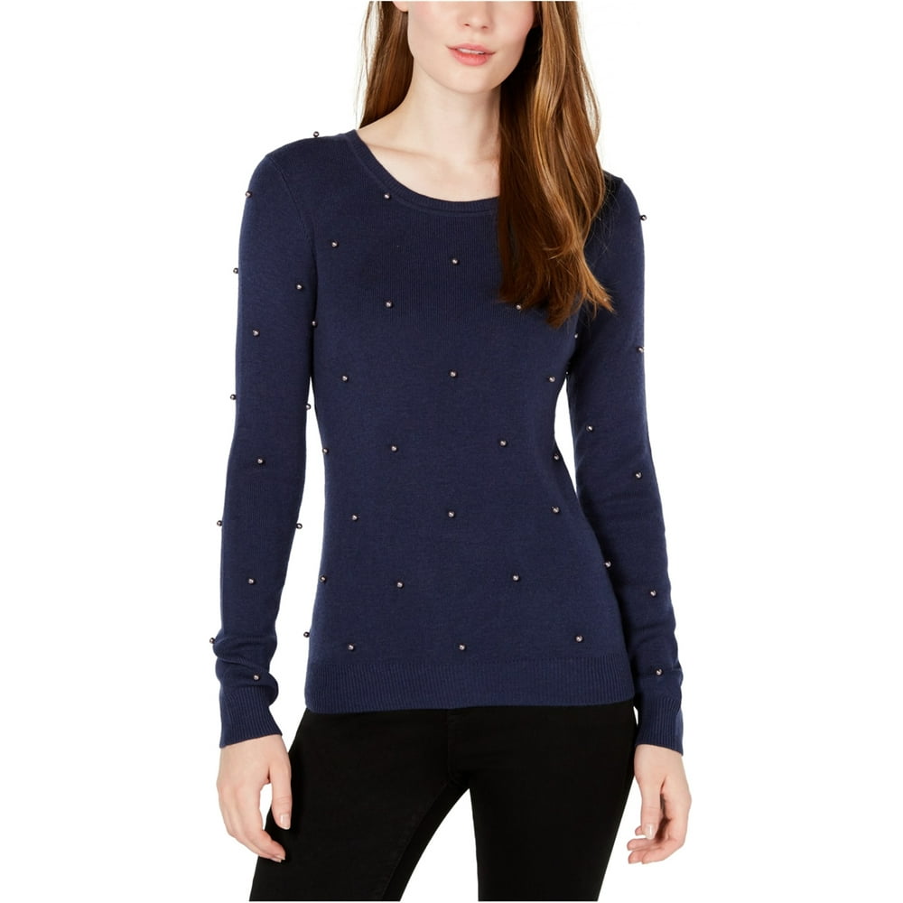 Maison Jules - maison Jules Womens Pearl Pullover Sweater, Blue, X