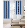 thumbnail image 2 of Anchor Stripe Kitchen Curtains Navy Blue Nautical Coastal White Sea Cafe Short Curtains for Bathroom Blackout Window Curtain Grommet Small Window Treatment Drapes for Bedroom Living Room 52"x45"x2, 2 of 9