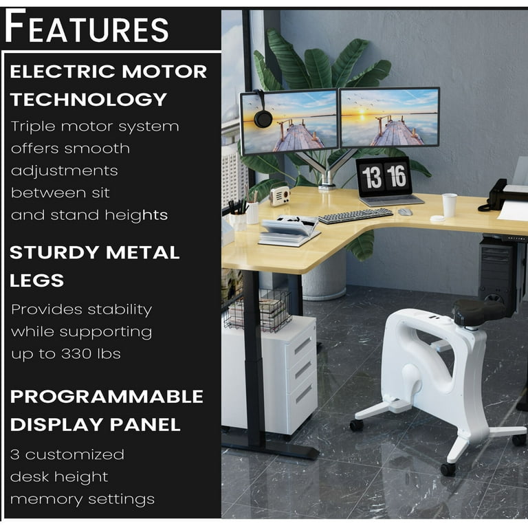 Hanover 73-In. L-Shaped Sit or Stand Electric Height Adjustable